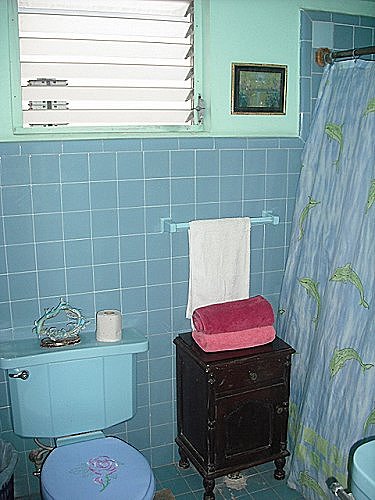 Otro de los baños del apartamento, ambos con ducha y similares 