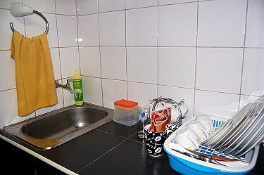Cocina del apartamento (fregadero)